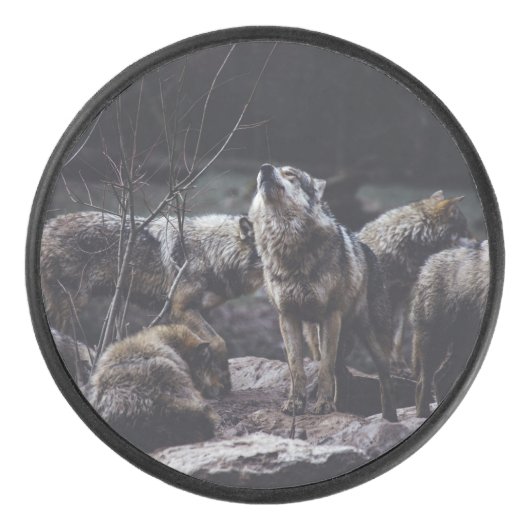 Wolf Pack Hockey Puck (Voorkant)