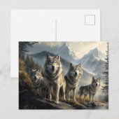 Wolf Pack in het berglandschap Briefkaart (Voorkant / Achterkant)