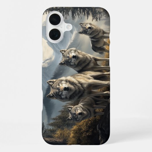 Wolf Pack in het berglandschap iPhone Hoesje (Achterkant)