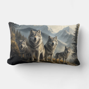 Wolf Pack in het berglandschap Kussen
