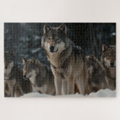 Wolf Pack in Winter Snow Jigzaag Puzzle Legpuzzel (Horizontaal)
