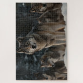 Wolf Pack in Winter Snow Jigzaag Puzzle Legpuzzel (Verticaal)