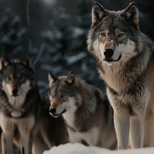 Wolf Pack in Winter Snow Jigzaag Puzzle Legpuzzel