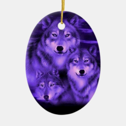 Wolf Pack Keramisch Ornament (Voorkant)