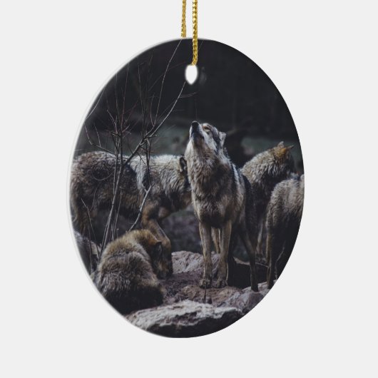 Wolf Pack Keramisch Ornament (Rechts)