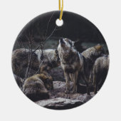 Wolf Pack Keramisch Ornament (Voorkant)