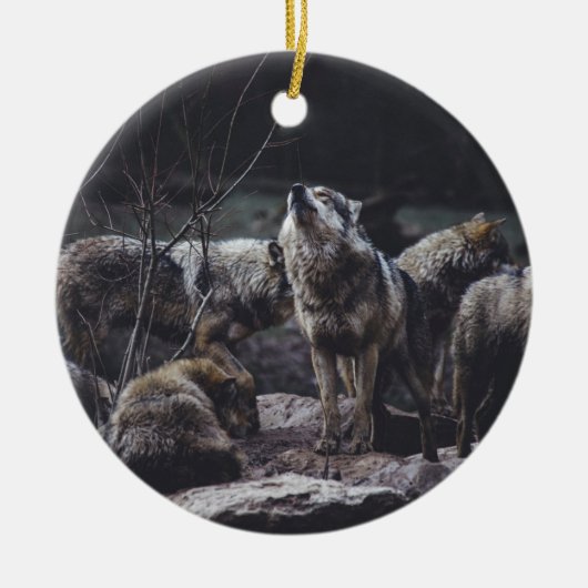 Wolf Pack Keramisch Ornament (Voorkant)