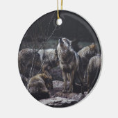 Wolf Pack Keramisch Ornament (Links)