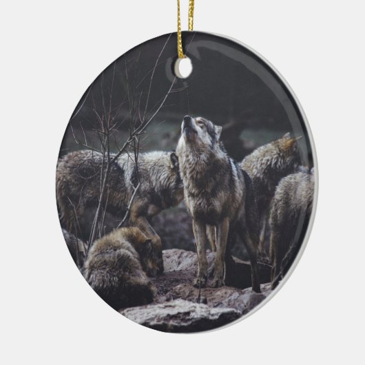 Wolf Pack Keramisch Ornament (Links)