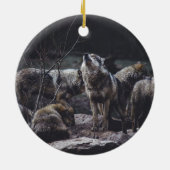 Wolf Pack Keramisch Ornament (Achterkant)