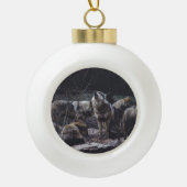 Wolf Pack Keramische Bal Ornament (Voorkant)