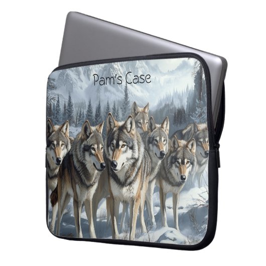 Wolf Pack laptophoes Laptop Sleeve (Voorkant Links)