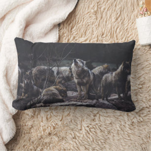Wolf Pack Lumbar Pillow Kussen