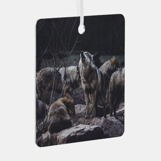 Wolf Pack Metalen Ornament (Voorkant Rechts)