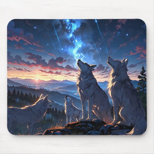 🌕🐺 Wolf Pack Mousepad – Verenigd door Instinct,  Muismat (Voorkant)