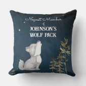Wolf pack nieuw lid gepersonaliseerde naam baby kussen (Voorkant)