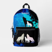 Wolf pack Print Cut Sew Bag Bedrukte Rugzak (Voorkant)