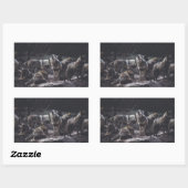 Wolf Pack Rechthoekige Sticker (Vel)