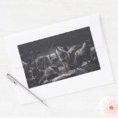 Wolf Pack Rechthoekige Sticker (Envelop)