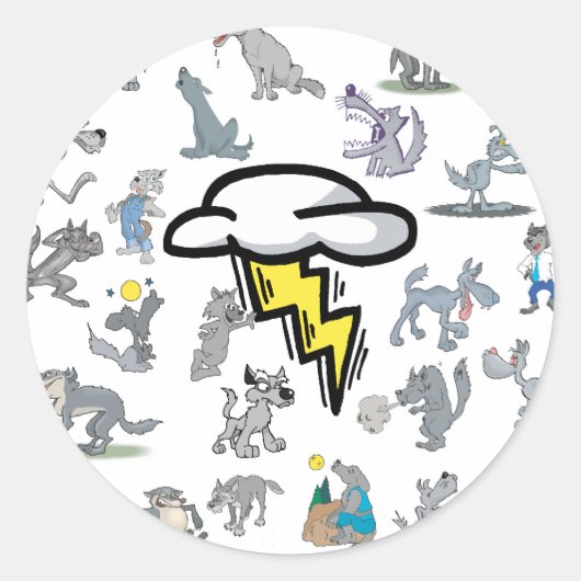 Wolf Pack Ronde Sticker (Voorkant)