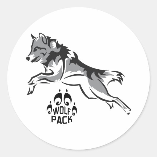 WOLF PACK RONDE STICKER (Voorkant)