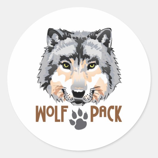 WOLF PACK RONDE STICKER (Voorkant)