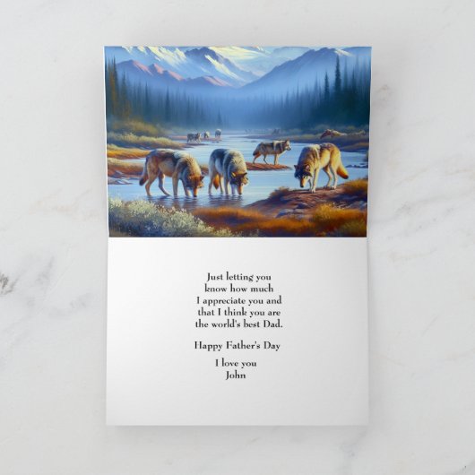 Wolf Pack Vaderdag Groet Kaart (Binnen)