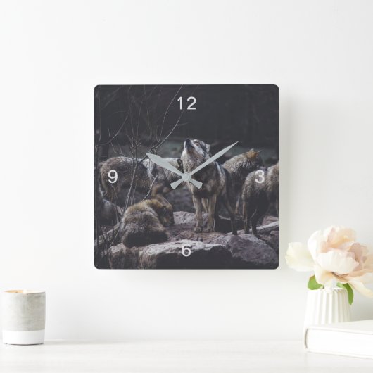 Wolf Pack Vierkante Klok (Huis)