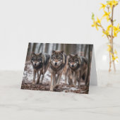 Wolf Pack Wenskaart Kaart (Gele Bloem)