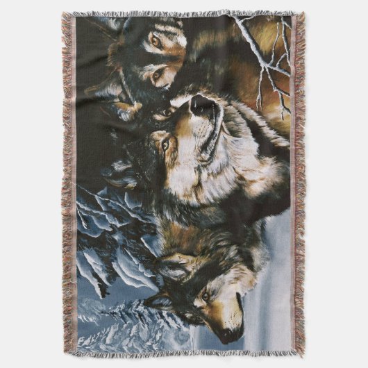 Wolf Pack Winter Deken (Voorkant Verticaal)