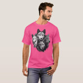 Wolf Pack Wolf Stencil Wolf Family T-shirt (Voorkant volledig)