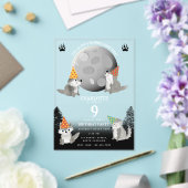 Wolf Pack Woodland Moon Howling Birthday Party Acryl Uitnodigingen (Insitu (Huwelijk))