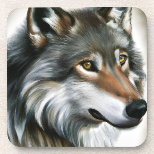 Wolf Painting Bier Onderzetter (Voorkant)