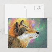 Wolf Painting-Briefkaart | Natuur Briefkaart (Voorkant / Achterkant)