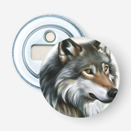 Wolf Painting Button Flesopener
