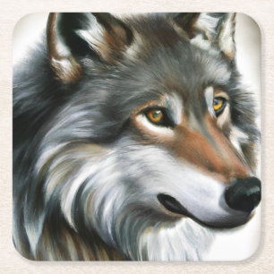 Wolf Painting Kartonnen Onderzetters