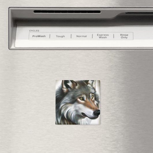 Wolf Painting Magneet (Insitu (Vaatwasser))