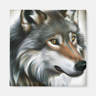 Wolf Painting Magneet