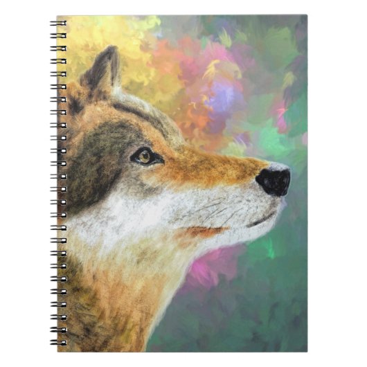 Wolf Painting Notitieboek - Prachtige kunst van he (Voorkant)