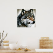Wolf Painting Poster (Keuken)