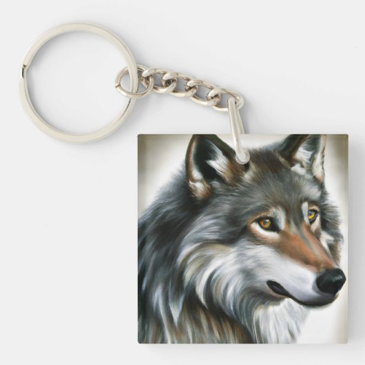 Wolf Painting Sleutelhanger (voorkant)