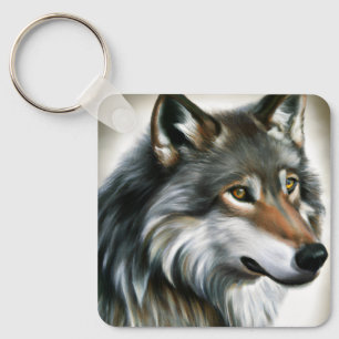 Wolf Painting Sleutelhanger