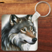 Wolf Painting Sleutelhanger (Achterkant)