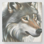 Wolf Painting Stenen Onderzetter (Voorkant)