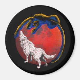Wolf Panther Lunar Eclipse Magnet