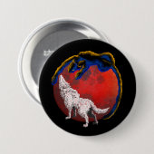 Wolf Panther Maanverduistering Knop Ronde Button 7,6 Cm (Voorkant /achterkant)