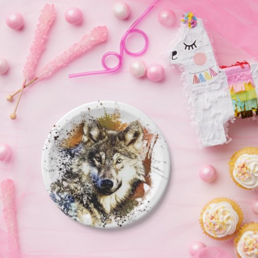 Wolf Papieren Bordje (Feest)