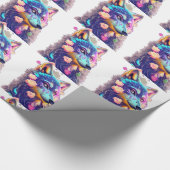 Wolf patroon op te helderen cadeaupapier (Hoek)