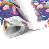 Wolf patroon op te helderen cadeaupapier (Rol Hoek)