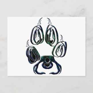 Wolf Paw Print Briefkaart